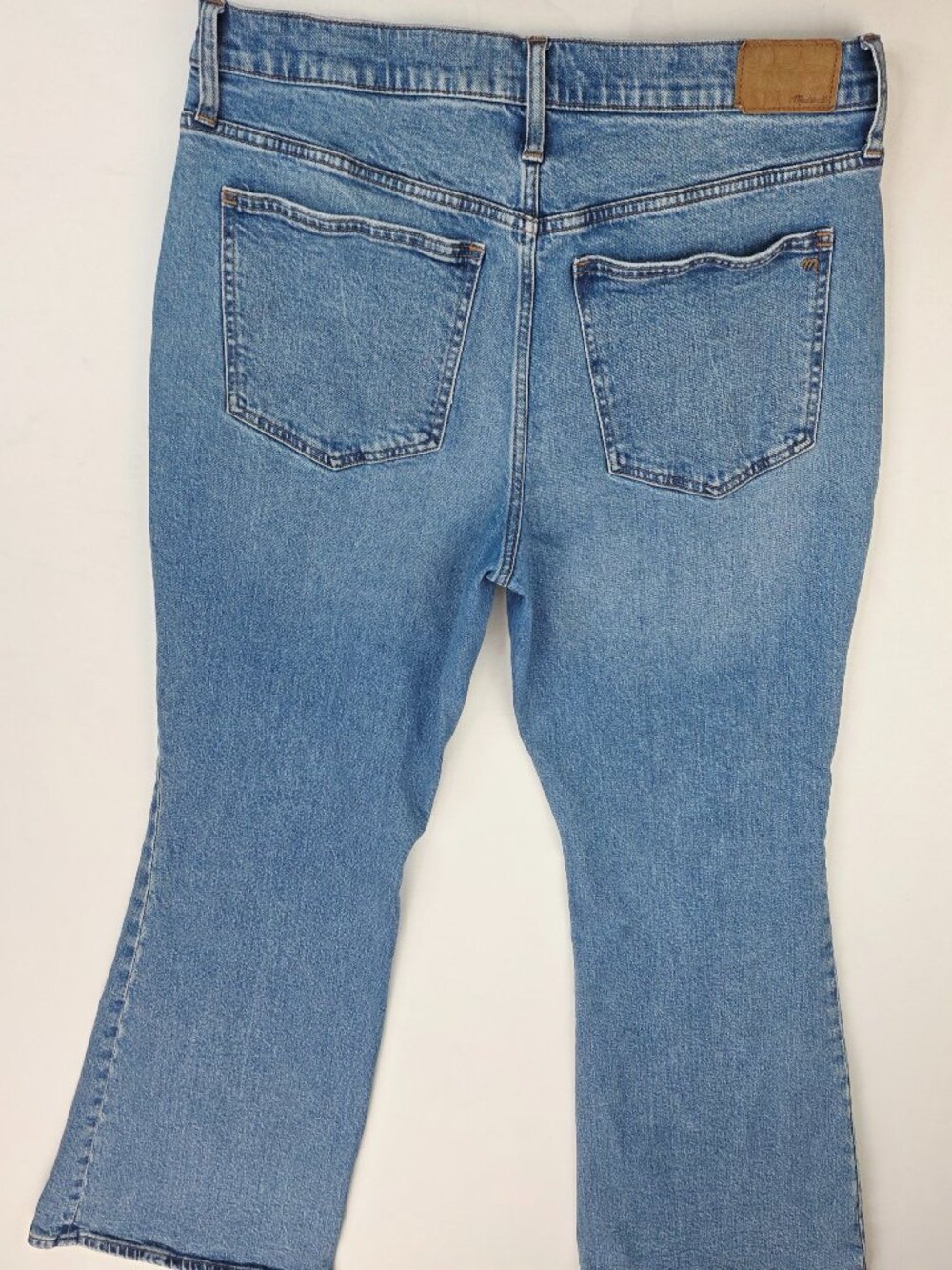 Madewell The Perfect Vintage Flare Women Size 32X31 Blue Denim Pocket Logo Jeans